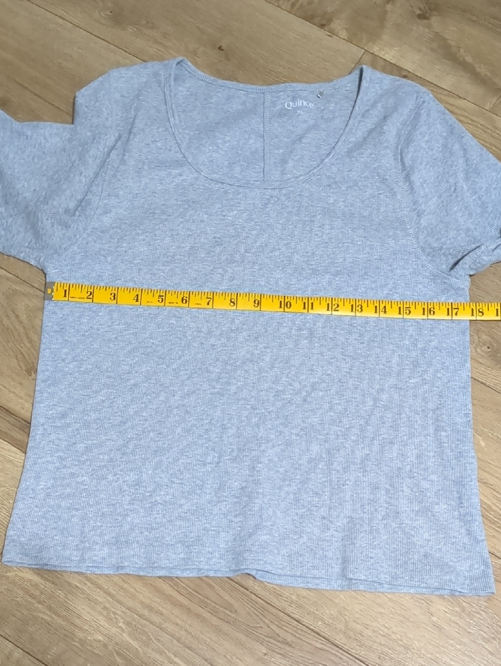 Quince Women Organic Cotton Micro-Rib Elbow Sleeve Grey Tee Size XL - Picture 5 of 9